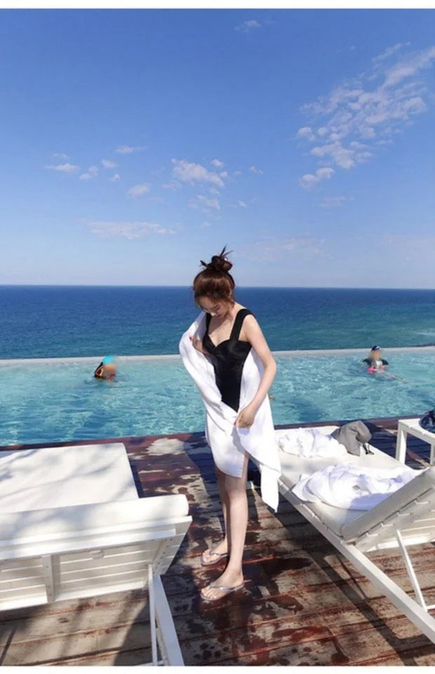 New Summer Women's Solid Color One-piece Swimsuit Slimming and Sexy Backless Tight Swimsuit Outdoor Party Pool Swimsuit