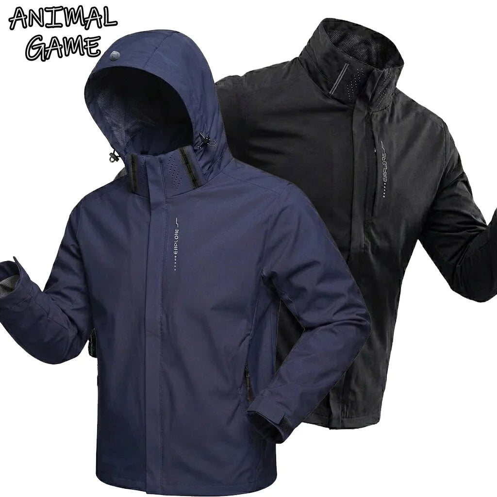 Outdoor Windproof Coats Waterproof Jackets Lightweight Cycling Hoodie Hiking Raincoat Work Hooded Man Climbing Zipper Tracksuits