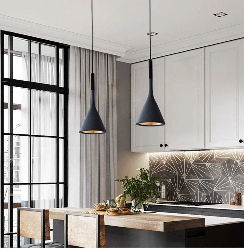 Modern Led Pendant Lights Multicolor E27 for Kitchen Fixtures Indoor Bedroom Dining Room Hanging Lamp Lampshade Home Chandeliers