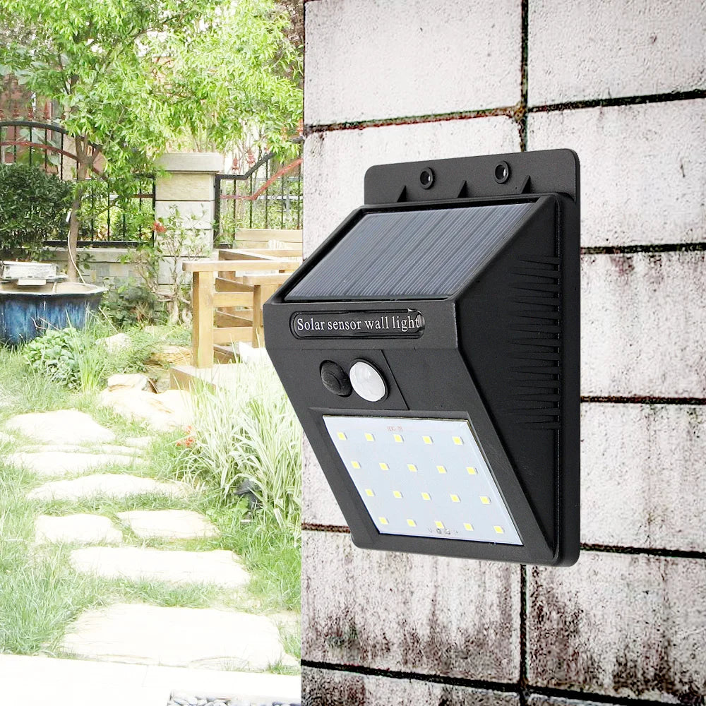 Solar LED Light Outdoor Waterproof PIR Motion Sensor Wall Lamp For Garden Fence Patio Sconce Emergency Lighting