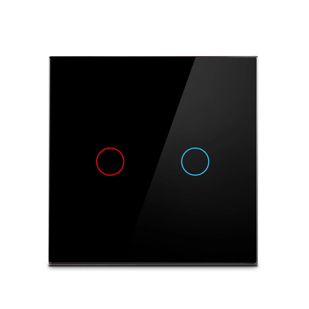 AC100-240 Touch Switch Power Led Panel Wall Light Switches Tempered Black White Crystal Glass 1/2/3 Gang Interruttore Switch