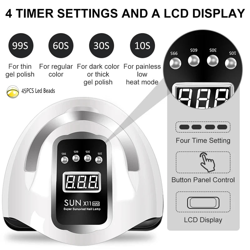 Professional Nail Dryer Lamp Infrared Sensor LED Manicure Lamp for Quick Curing All UV Gel Nail Polish Nail Drying Salon Tools