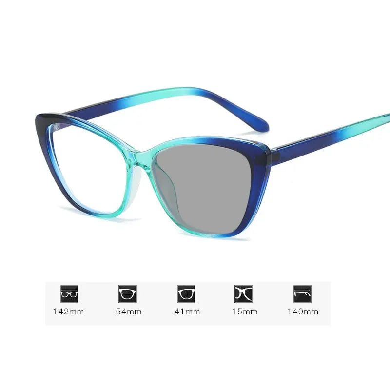 New Trendy Photochromic Glasses Men Women Fashionable Cat Eye Myopia Glasses Vintage Retro Minus Diopter Eyewear 0-1.0-4.0