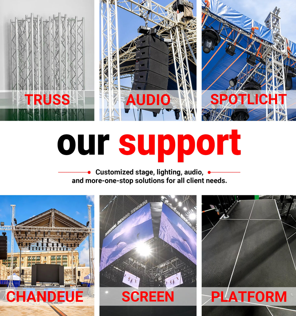 6082 T6 Aluminum Square Truss 290mm Modular F34 Stage Structure Heavy Duty Rigging for DJ Events Exhibitions