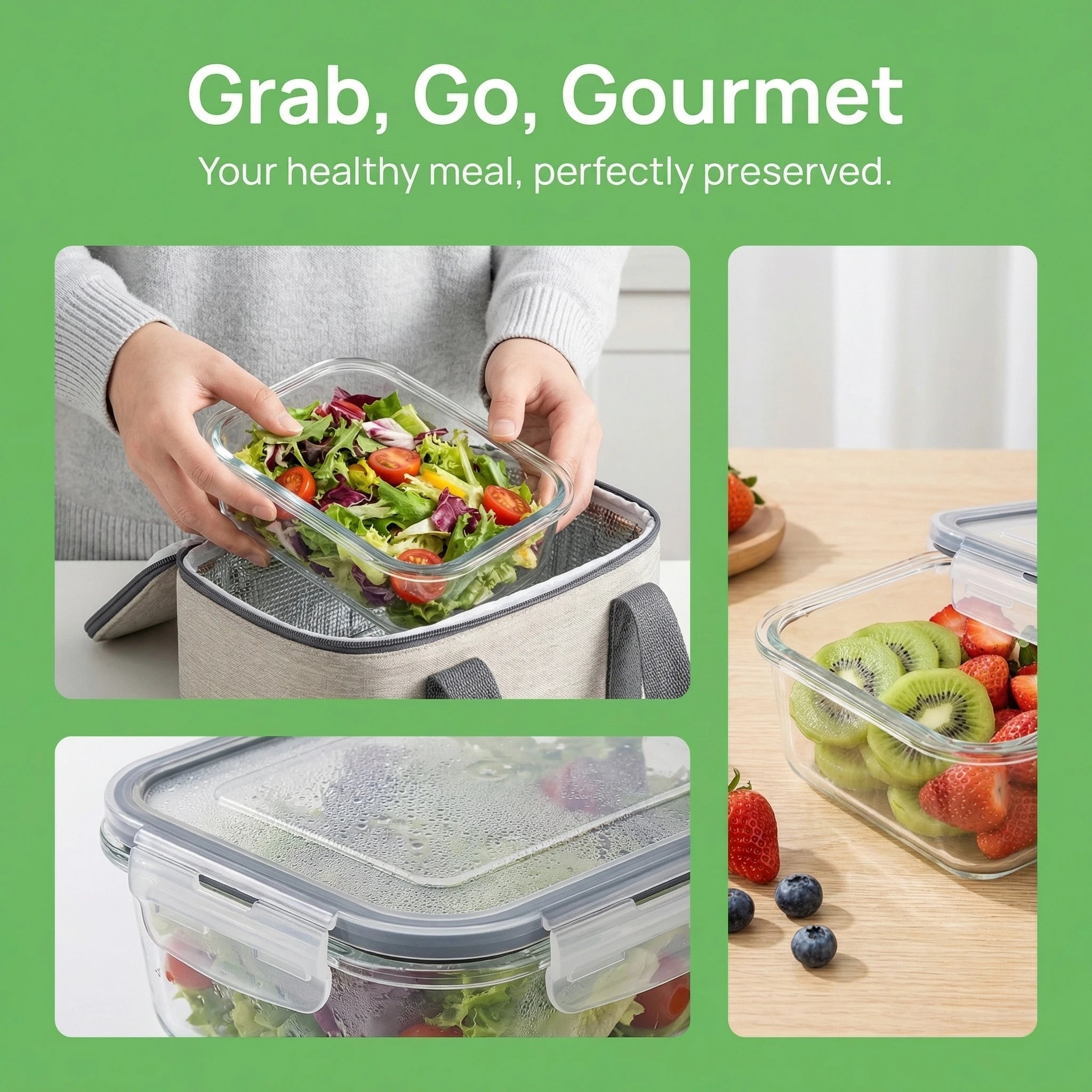 2026 New Clear Kitchen Food Storage Container Set Microwave Safe Multifunctional Plastic Lunch Box with Lid Airtight Leakproof