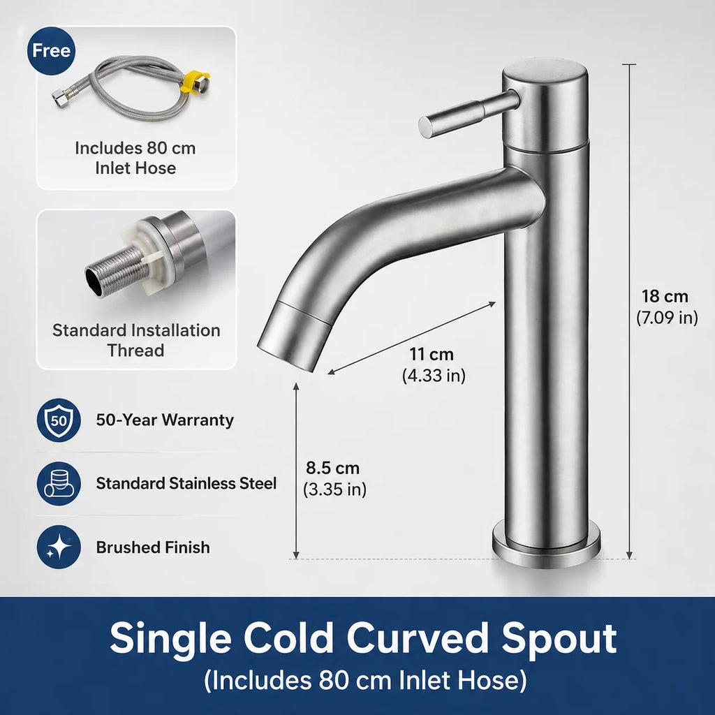 Stainless Steel Bathroom Faucet Hot Cold Water Mixer Tap Basin Faucet Matte Black Silver Single Handle Sink Taps
