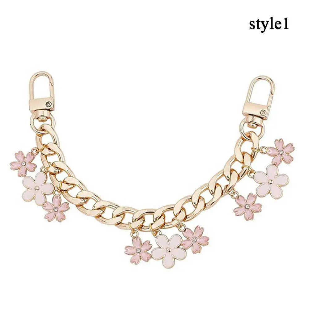 Personality Phone Charm New Chain Flower Wrist Style Anti Fall Phone Rope Bag Extension Strap Fashion Cherry Blossom Bag Pendant