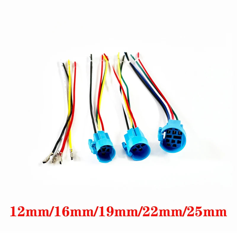 5PCS Metal Push Button Switch 12/16/19/22mm Momentary Latching Electric On/Off Power Start/Stop LED Light 5V 12V 220V Red Blue