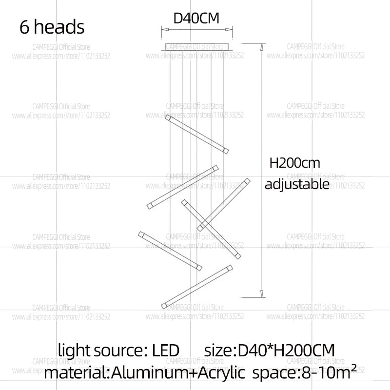 Modern Chandelier Luster Lights For Stair Hall Dining Living Room Duplex Building Indoor Lighting Fixture Staircase Chandelier
