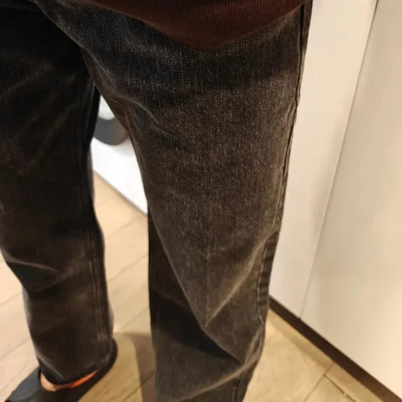 Our Legacy Washed Denim Jeans for Men Male Casual Loose Pants Mens Fashion Pants Men's Clothing Women's Clothes