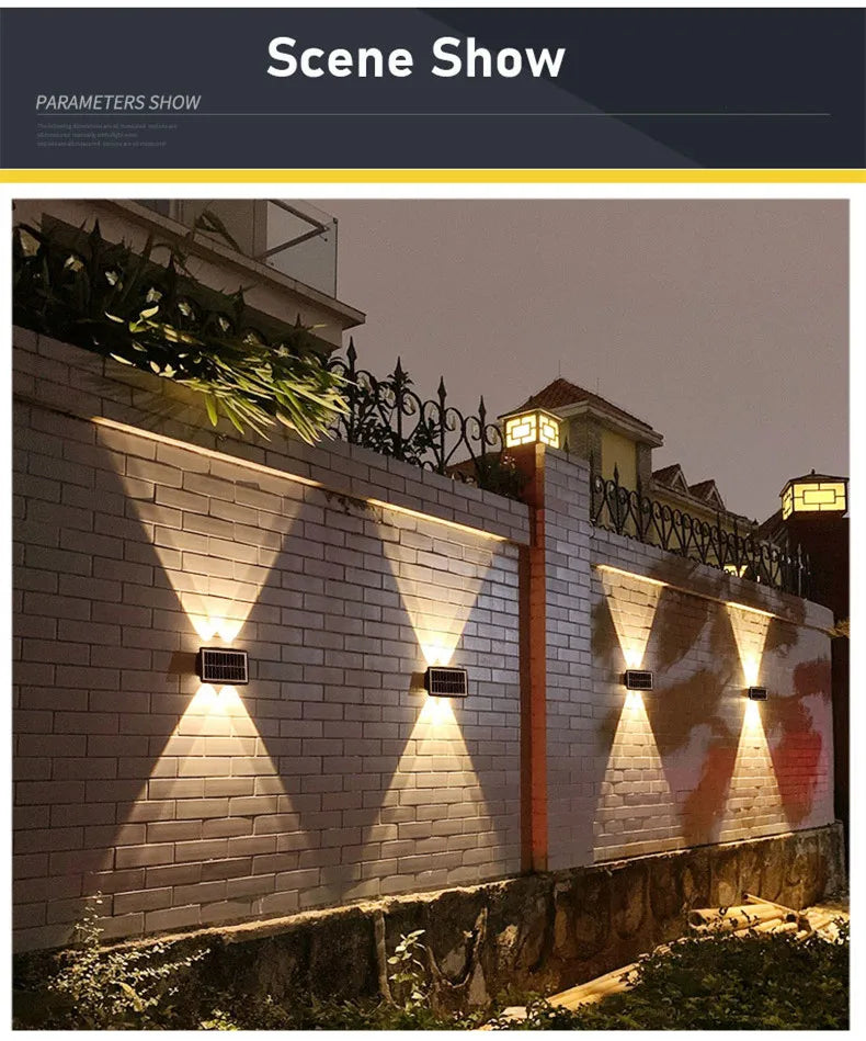 Solar Wall LED Light Outdoor Garden Decoration Wall Lamp High Brightness Up And Down Luminous Lighting Outdoor Solar LED Lamp