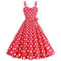 Vintage Classical Polka Dot Printed Dress Women's Sexy Sling Strap Wrap Chest Dress Valentine's Day Streetwear Spring Summer
