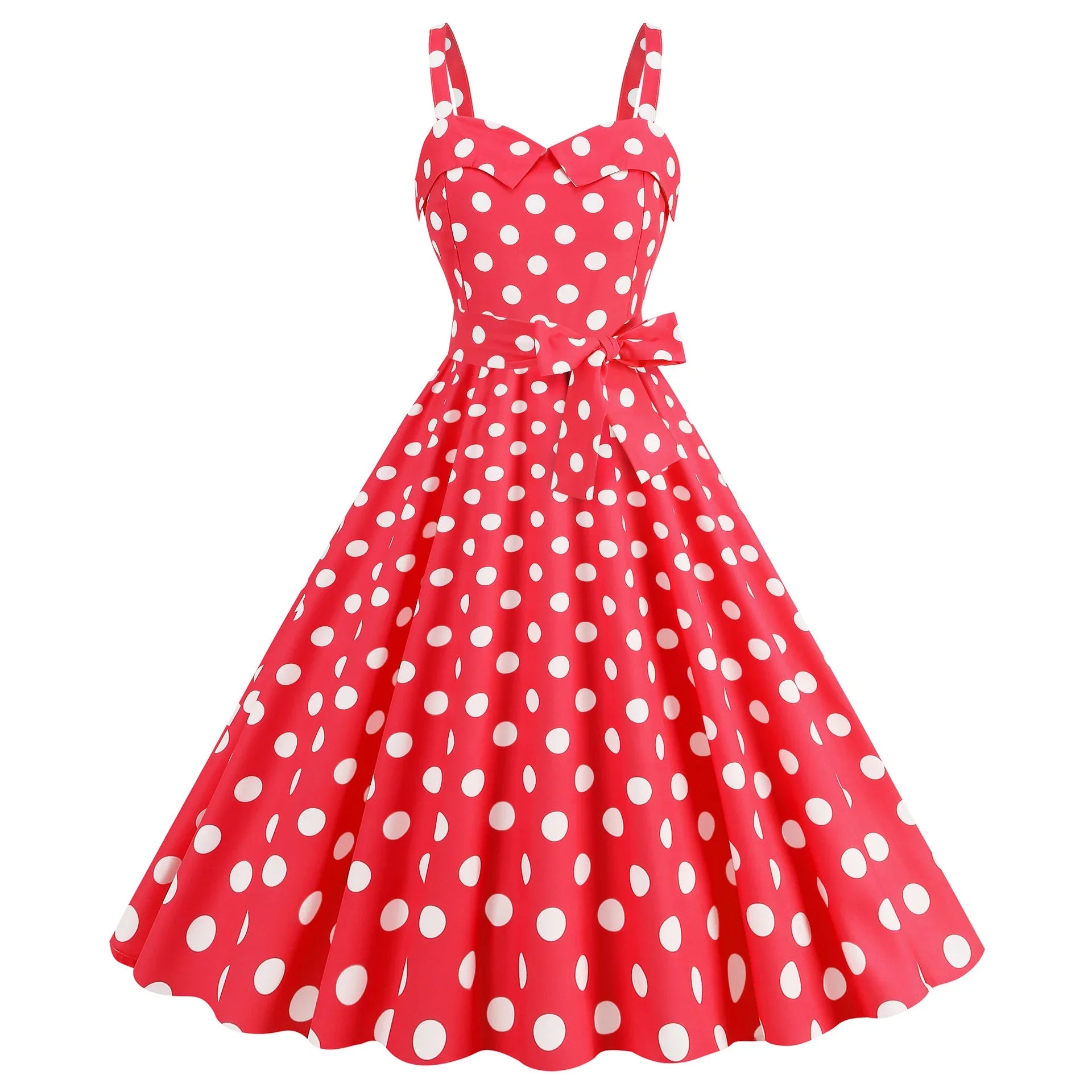 Vintage Classical Polka Dot Printed Dress Women's Sexy Sling Strap Wrap Chest Dress Valentine's Day Streetwear Spring Summer