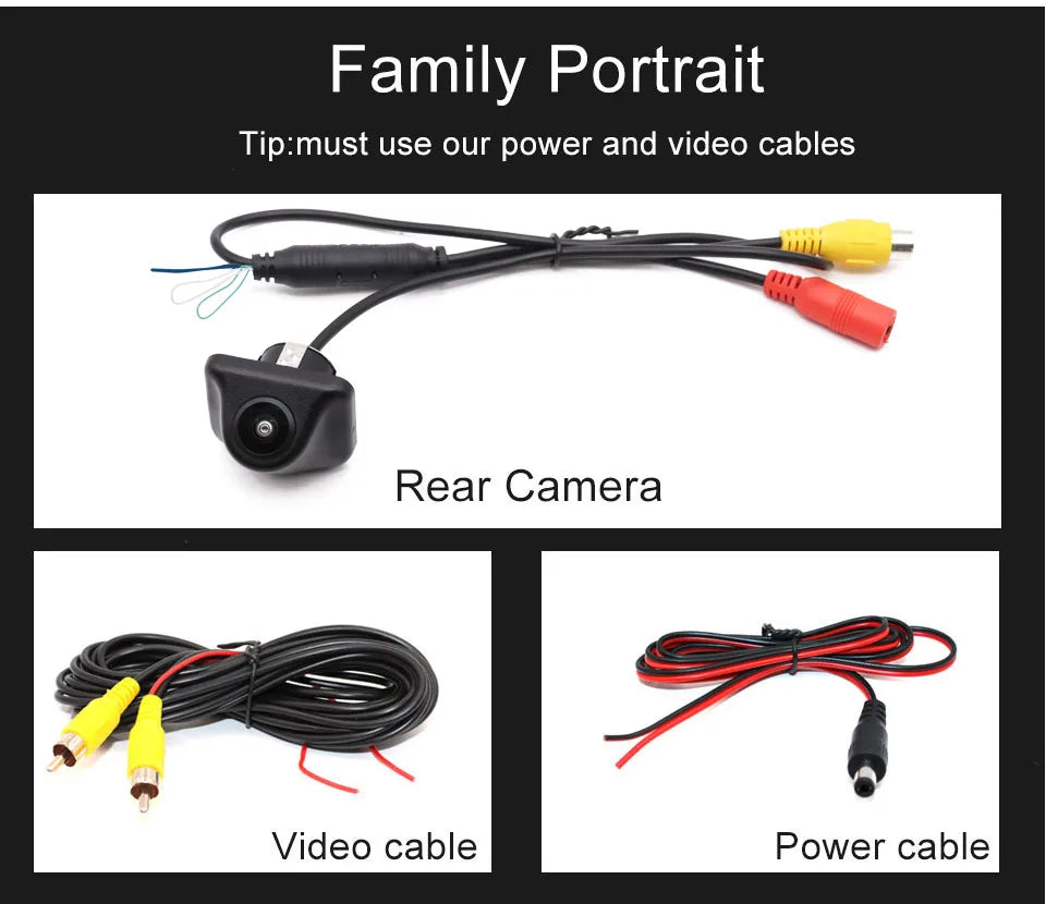 Smartour 4K AHD 1920*1080P Car Reverse Camera Rearview HD Night Vision 180" Fisheye Lens Auto Parking Frontview Assistance