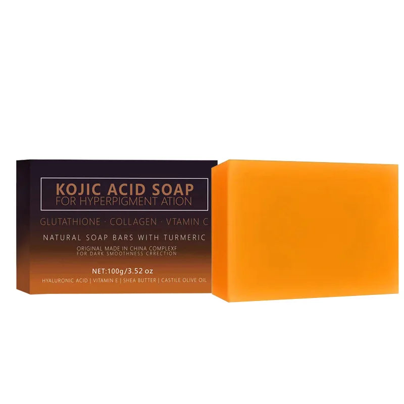 Kojic Acid Soap Turmeric Vitamin C Retinol Shea Butter Olive Oil Hyaluronic Acid Daily Facial Body Cleansing Natural Soap Bar