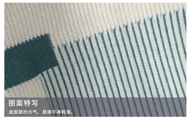 Mock Neck Knitted Sweater Men Women Autumn Winter Daily Casual Warm Knitting Pullovers Men's Fashion Patchwork Pullover Sweaters