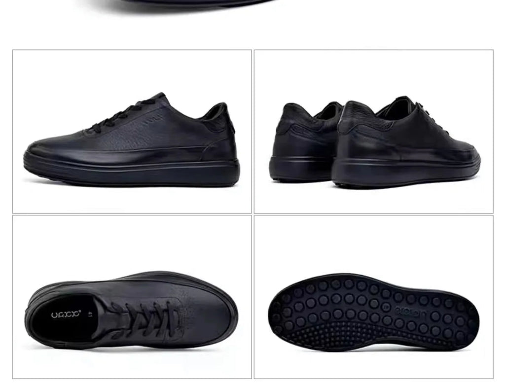 Fashion Men Shoes Genuine Leather Shoes Casual Lace-up Shoes Breathable Fashion Sneakers New