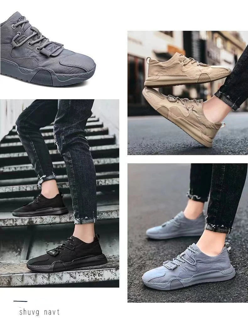 Men Sneakers Casual Canvas Shoes Breathable  Walking Flats Slip-on Man Vulacnized Shoes Summer Working Footwear Zapato De Hombre