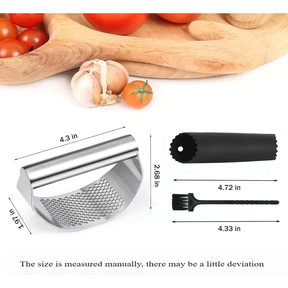 Upgraded Version of304Food Grade Stainless Steel Garlic Press Garlic Paste Manual Garlic and Ginger PressCreative KitchenGadgets