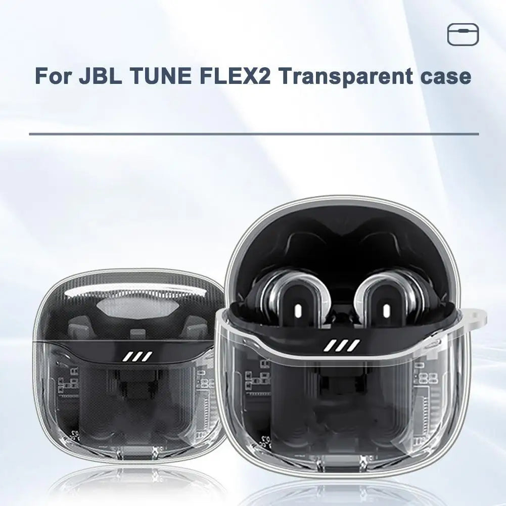 Earphone Case For JBL TUNE FLEX2 Transparent TPU Bluetooth Headset Protective Sleeve Soft Rubber Shell Anti-fall Protector Cover
