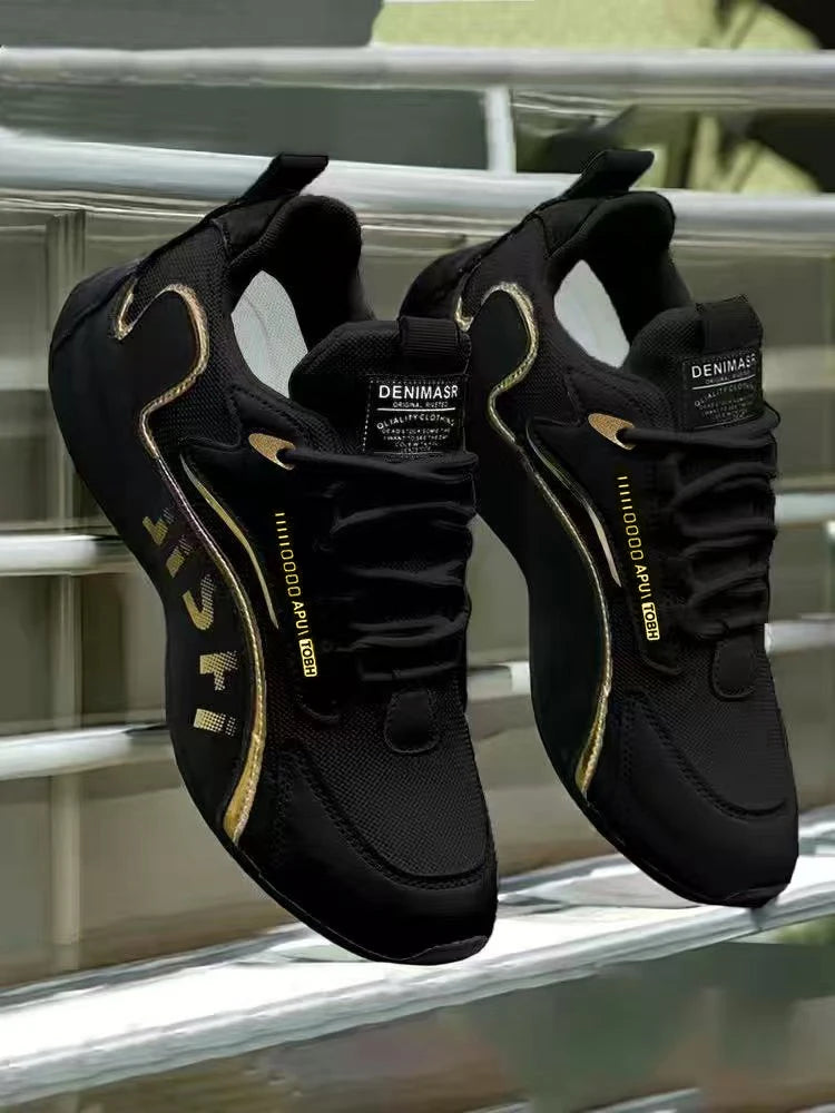 A Pair of Breathable Men's Training Shoes with Lace-Up Design, Comfortable and Lightweight, Suitable for Sports, Outdoor Activities, Commuting, and Casual Wear, Large Size Running Training Shoes