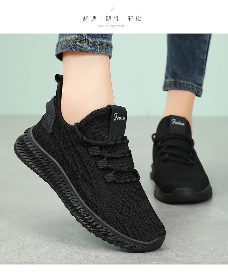 Yellow Sneakers For Women Shoes Slip On Flying Breathable Mesh Sneakers Woman Spring New Lightweight Tennis Ladies Casual Shoes