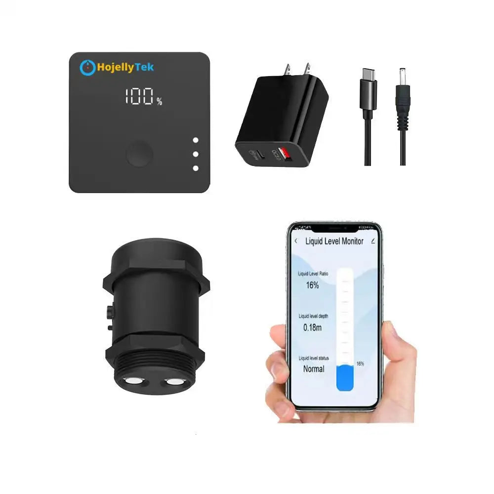 Ultrasonic Non-contact Liquid Level Sensor IP67, Rechargeable, 6-Month Battery, for Oil/Water/Fuel