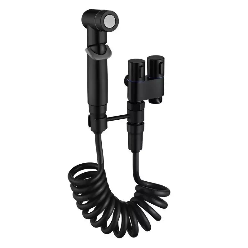Stainless Steel Nozzle Bidet Handheld Toilet Companion Set Wall Mounted One in Two Out Angle Valve Kit Bathroom Accessories