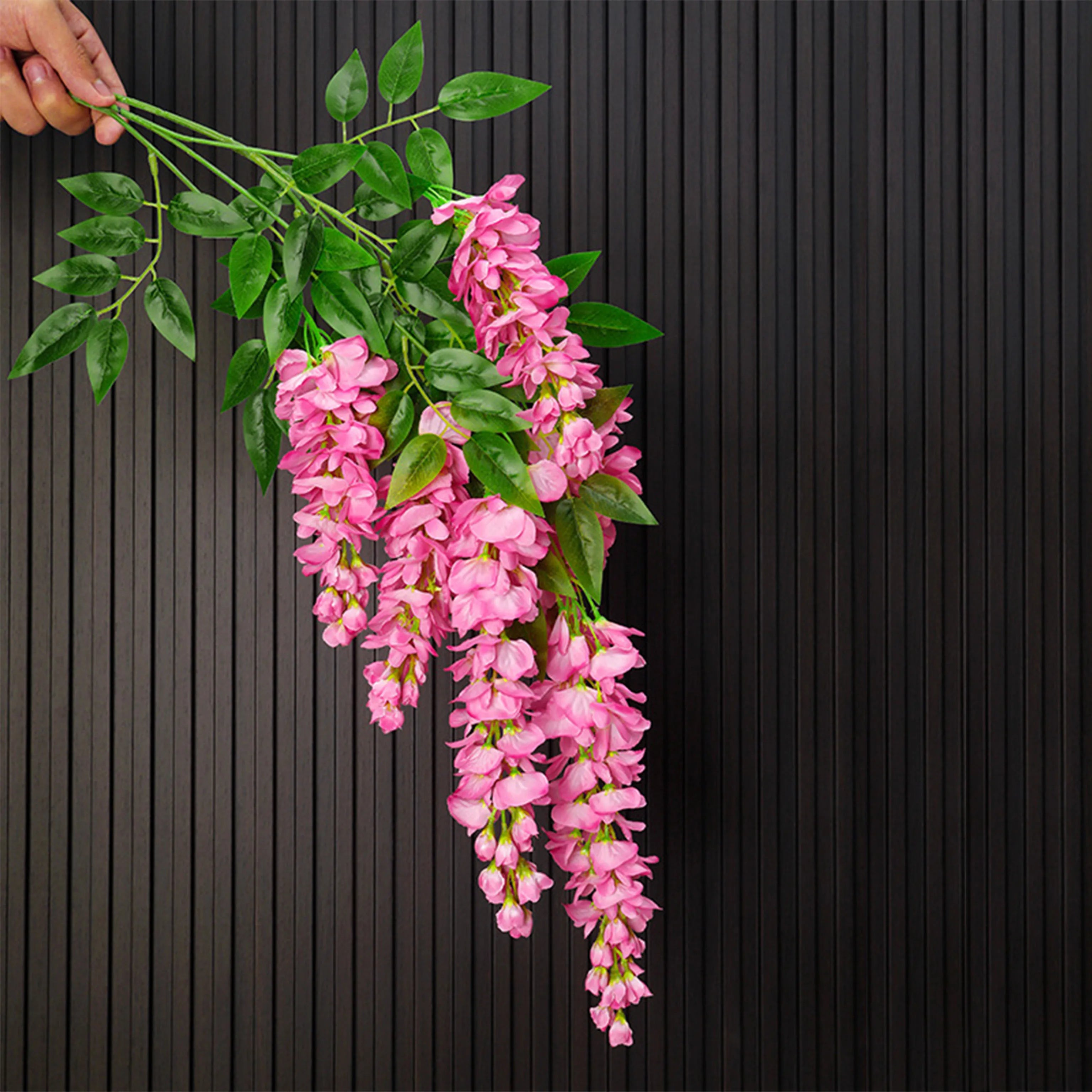 37.8'' Silk Wisteria Artificial Flowers, Fake Wisteria Floral Hanging Plant Garland, for Home Decor, Party, Floor Vase, Balcony