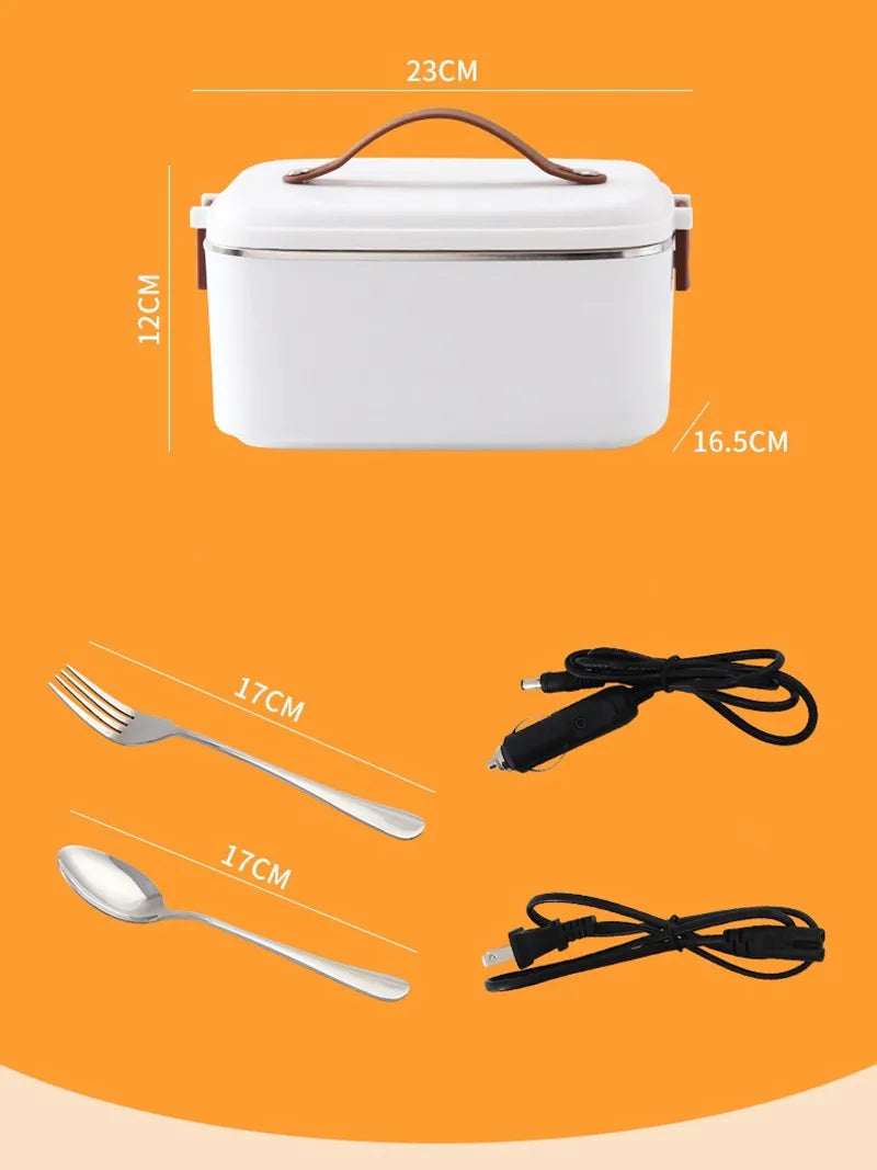 1.8L Car Microwave Oven 12V/24V Multi-Functional Rice Cooker Large Capacity Water-Free Heating Lunch Box