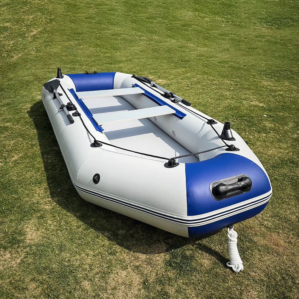 Inflatable PVC Boat Rowing Kayak, 3.3m, 5 Person, Fishing Canoe Dinghy with Accessories for Outdoor Water Sports