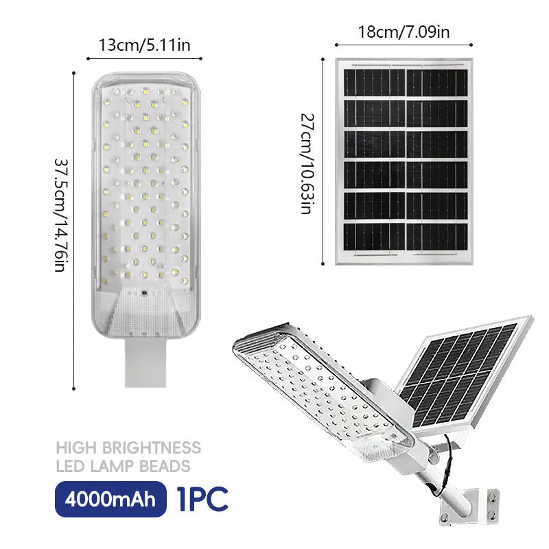 IP68 Waterproof Outdoor Solar Street Lamp, with a Brightness of 8000LM and a 320° Wide-Angle Illumination Range