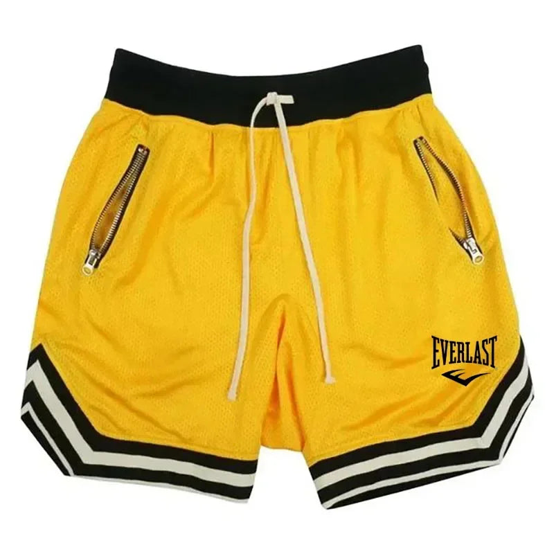 EVERLAST 2026 New Mens Basketball Shorts Summer Loose Breathable Mesh Casual Fashion Hip Hop Outdoor Sport Training Shorts