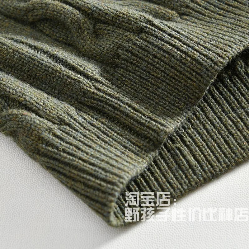 100% Wool Men's Scandinavian Style Shawl Collar Cardigan Nordic Knit Sweater Jacket for Autumn/Winter