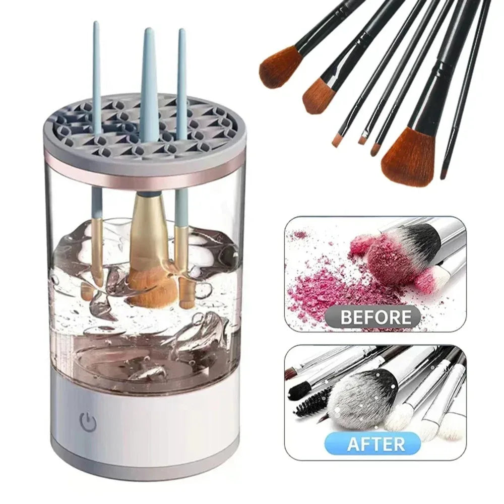Makeup Brush Washer and Dryer USB Powered Odorless Battery-Free Plug and Play Makeup Cleaner Essential Beauty Accessory