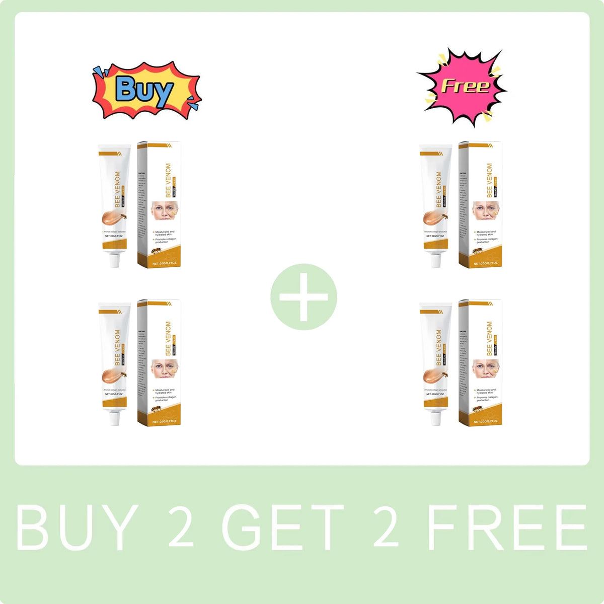 Wrinkle Removal Cream Firming Facial Lifting Moisturizing Deep Hydration Smoothing Fine Lines Repair Skin Bee Venom Cream 20g