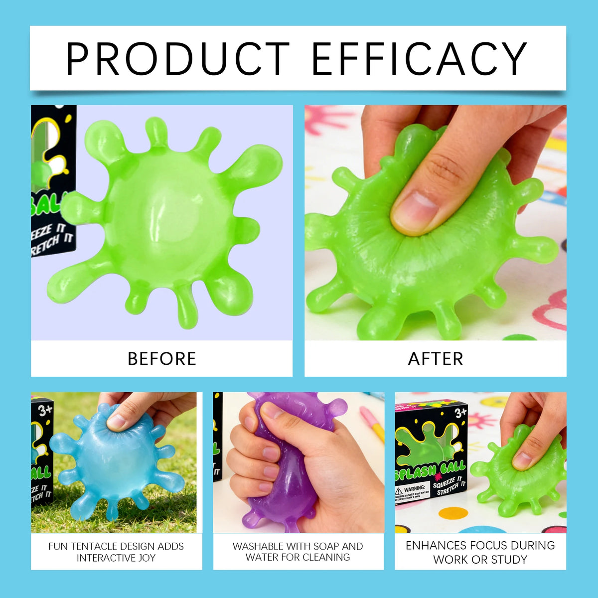 Splash Shaped Pinching Ball Slow Rebound Pressure Relief Ball Maltose Decompression Toy Squeeze Balls Blind Box Party Gif Toys