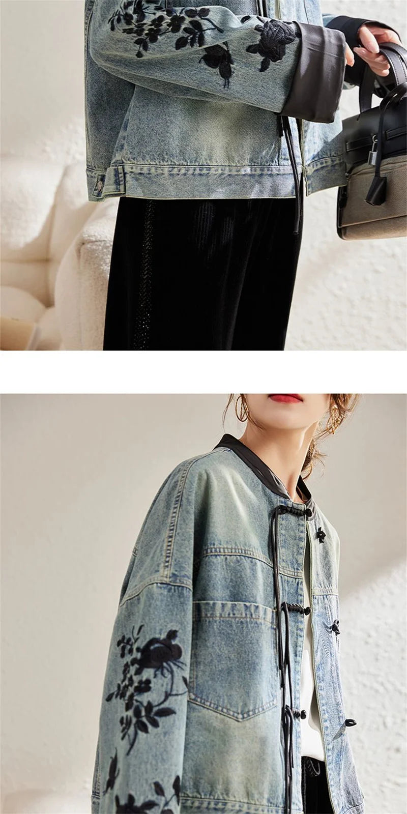 Denim Jacket For Women in Spring and Autumn 2024 New Embroidered Chinese Style Fashion Versatile Denim Clothing High-end women's