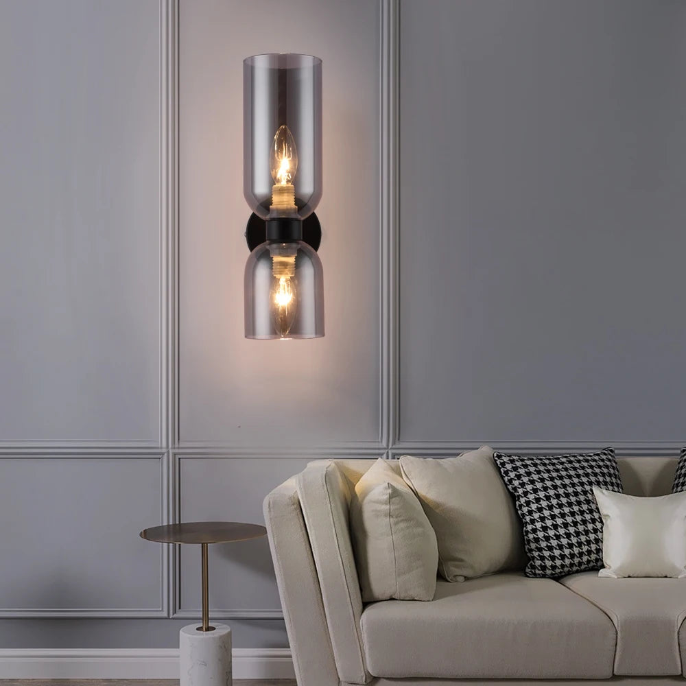 Postmodern Luxury Bedroom Bedside Wall Lamp Glass Shade Modern Minimalist Background Corridor Staircase Art Wall Lighting