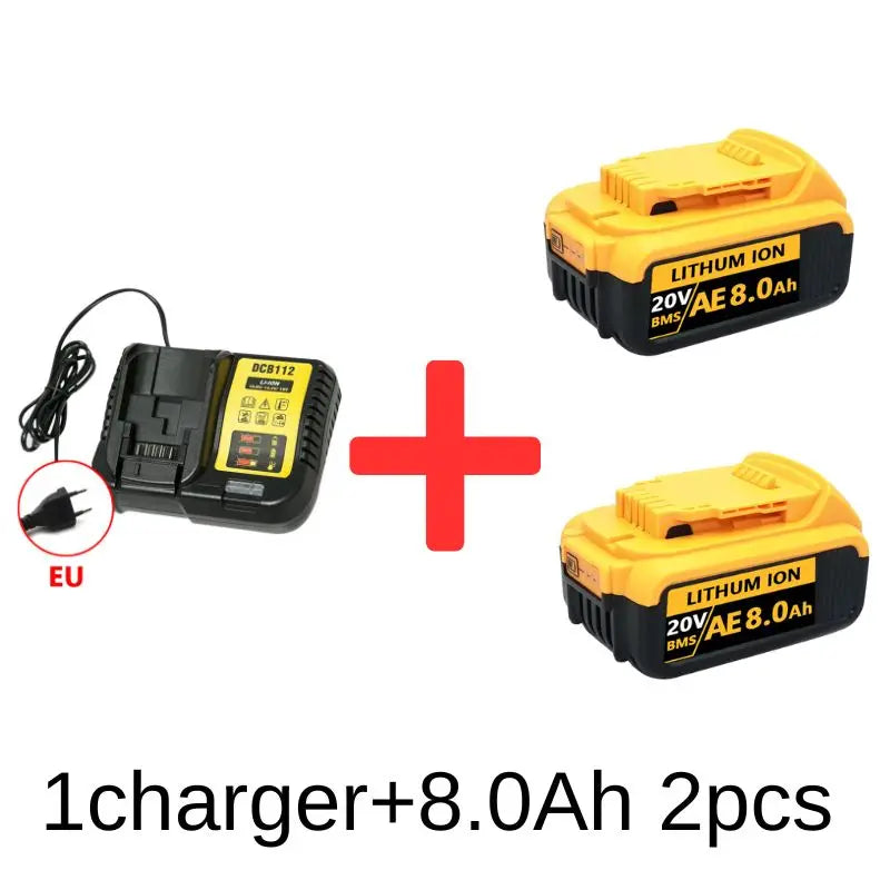 For DeWalt 20v 6000mAh 8000mAh 12000mAh Rechargeable Li-ion Battery Power Tools Replaceable Battery