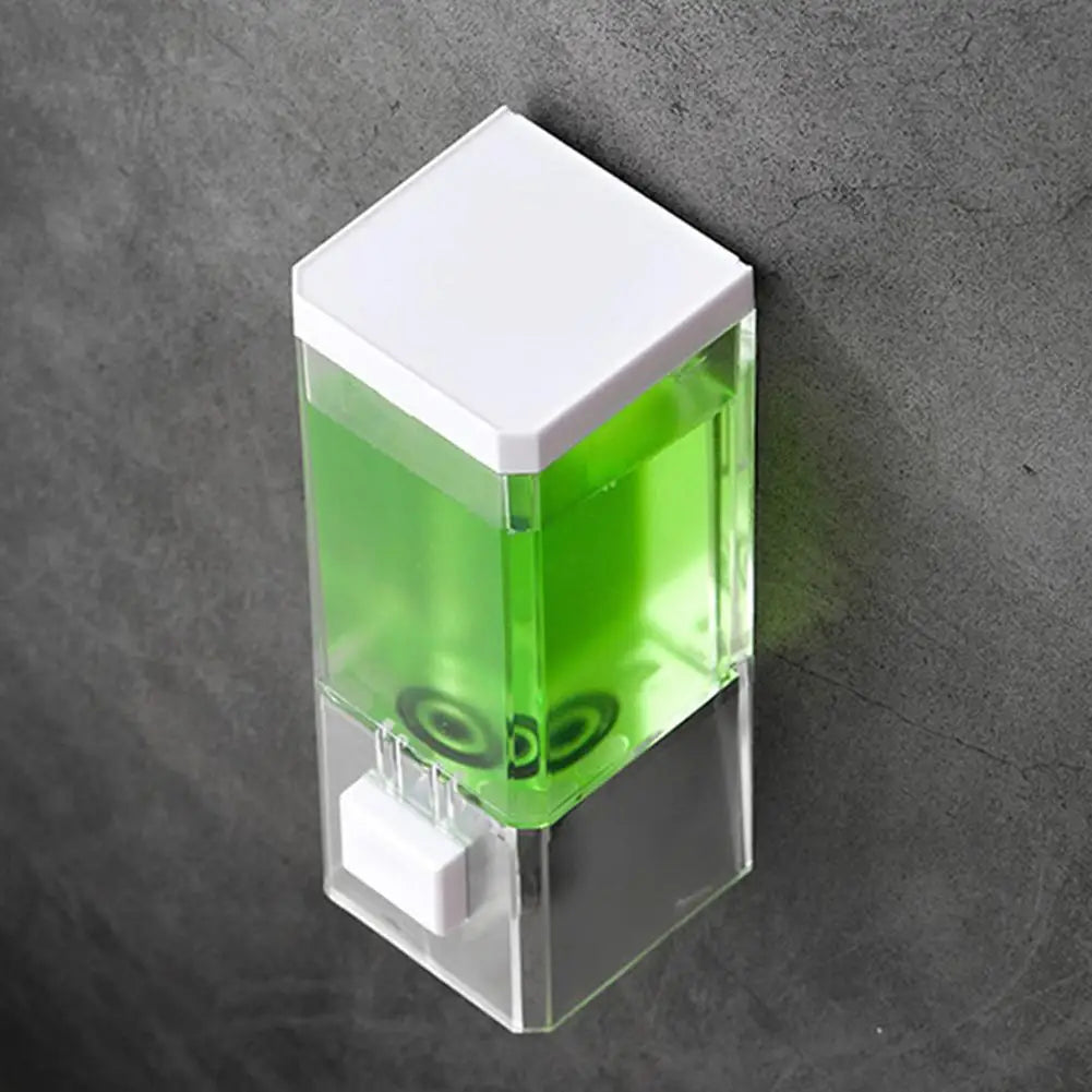 Non-punching Manual Press Soap Dispenser Wall Hanging Traceless Paste Disinfectant Bottle Bathroom Transparent Soap Dispenser