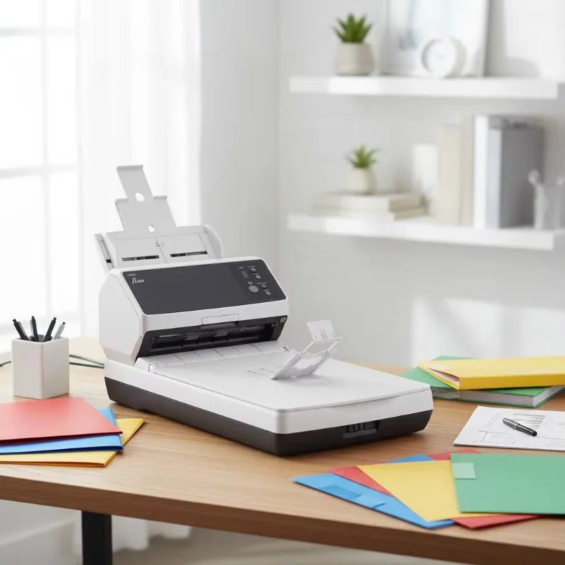 R-icoh Fujitsu Fi-8250 A4 Office Document Scanner 50ppm USB 3.2 CIS ADF Auto Double-Sided  600 Dpi Usb Scanner