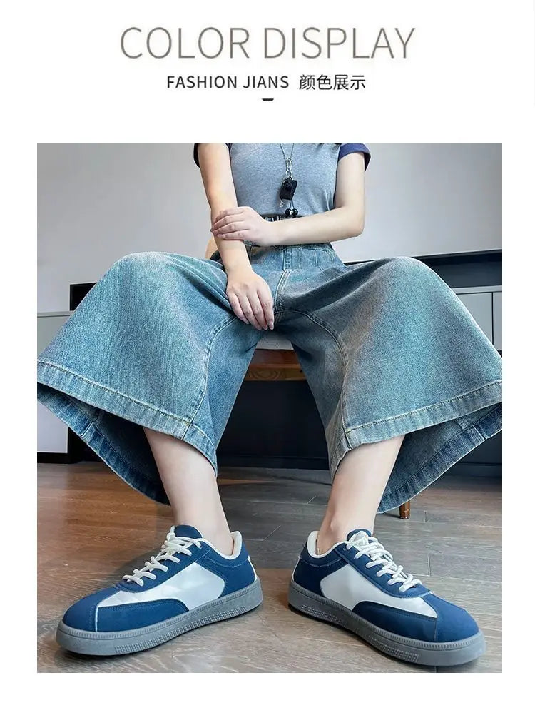 Denim Shorts Loose High Waist Wide Leg Shorts