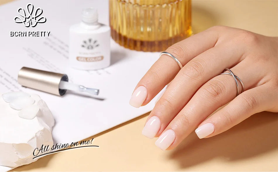 BORN PRETTY 10ml Milky Jelly White Gel Nail Polish Translucent Semi Permanent Soak Off UV LED Gel Varnish Manicure Nail Art