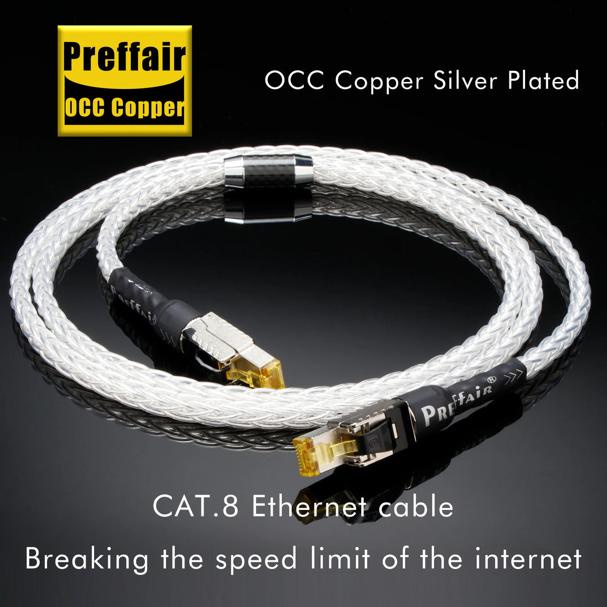 HiFi Cat8 Network Cable 40Gbps 2000MHz RJ45 Network Patch Cable 8n OCC CAT Ethernet Speed Lan Line Apply to Computers Notebooks