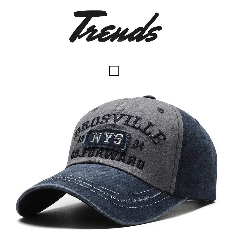 Men's Baseball Cap Casual Wash Embroidered Cap Curved Brim Bowler Sun Hat Official Website Sport Hip Hop Fitted Hats Men Women