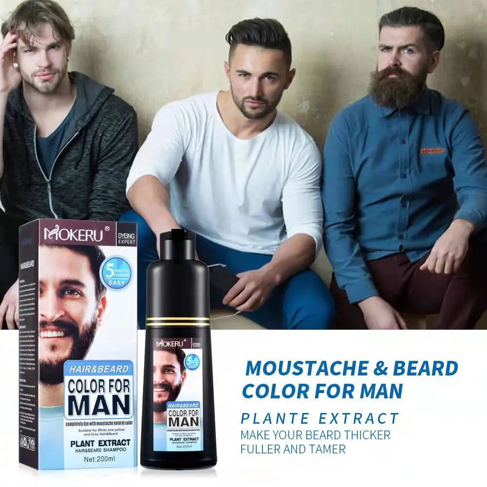 NEW Men Beard Black Dye Tint Cream 200ml Mustache Beard Coloring Cream Semi-permanent Men's Fashion Modelling Black Color
