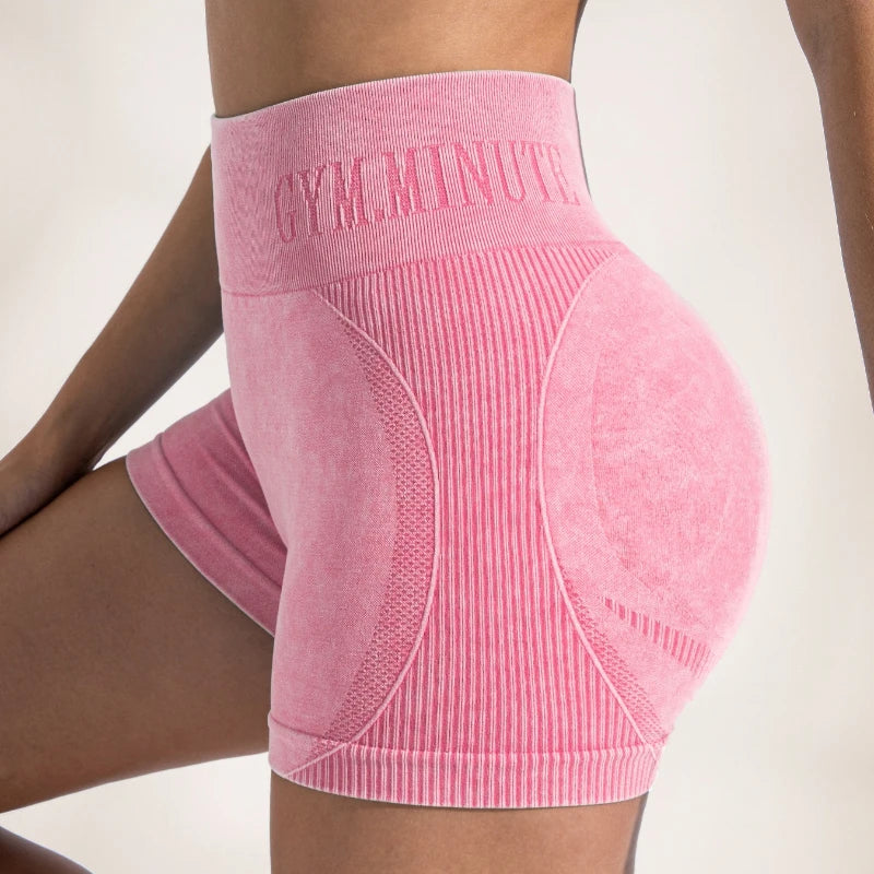 Women Sand Wash High Waist Tummy Control Butt Lifting High Stretch Slim Yoga Shorts Wear Outside Run Gym Workout  Sports Pants