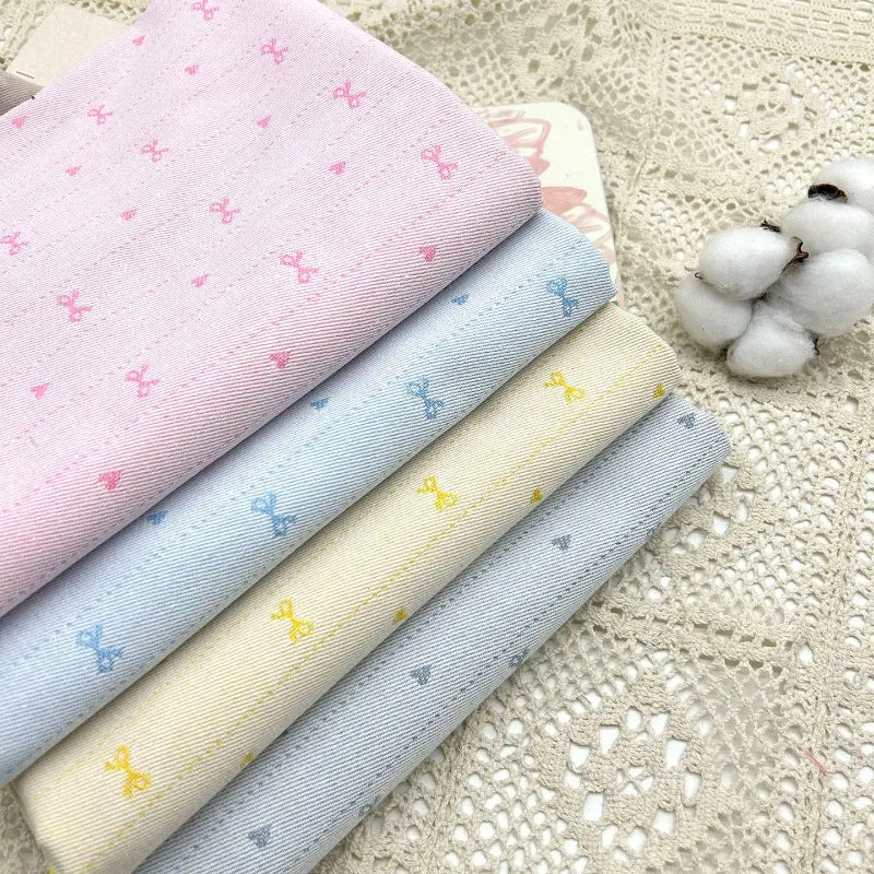 Cute Exquisite Bow Denim Fabric Premium Quality Clothing Dress Curtains DIY Home Decoration Craft Sewing Bag Making Material
