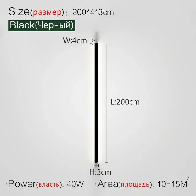 Modern Minimalist LED Wall Lamp Luxury Long Strip Light for Living Room Bedroom Bedside Ceiling Sofa Background Aisle Lighting